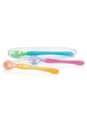 Nuby 3Pack Easy Go Spoons and Travel Case Colors May Vary 9 Months Plus
