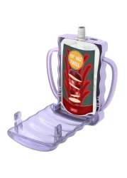 Dinneractive Sip Wiz - Baby Pouch Holder No Squeeze Pouch Food Pouches &amp; Juice Box Holder - Anti-Squeeze Yogurt Pouch Reusable Toddler Essentials