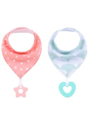 Little Story Bandana Drool Bibs Set of 2 - Love