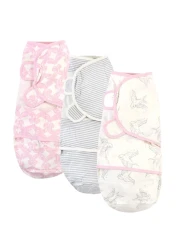Touched by Nature Unisex Baby Organic Cotton Swaddle Wraps, Bird, 0-3 Months