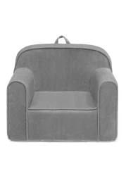 Delta Children Cozee Chair for Kids for Ages 18 Months and Up, Grey Mink Velvet