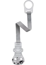 Nip Soother Band With Ring, For Soothers With O Ring, Made In Germany, Grey, 1 Pc