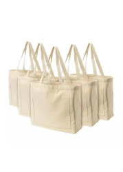 Azuca Reusable Grocery Shopping Cloth Bags 5 Pack Super Strong Large 12oz 100 Cotton Fashionable embroidery Canvas Tote Bag DIY Your Creative Designs