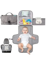 Portable Diaper Changing Pad, Portable Changing pad for Newborn Girl &amp; Boy - Baby Changing Pad with Smart Wipes Pocket &acirc;&euro;&ldquo; Waterproof Travel Changing Kit - Baby Gift by Kopi Baby