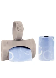 Ubbi Retractable OntheGo Bag Dispenser for Baby Travel Diaper Bag Accessory Must Have for Newborns Helpful Baby Accessory Taupe