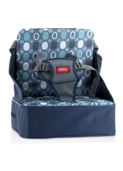 Nuby Easy Go Booster Seat - Travel Booster Seat for Babies and Toddlers - Holds Up To 50 Pounds - 9+ Months - Blue