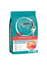 Purina One Healthy Adult with Salmon and Tuna Dry Cat Food, 1 Years and above, 2.7kg