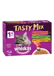 Whiskas Tasty Mix Mix of the Sea Collection Wet Cat Food 70g Pack of 12