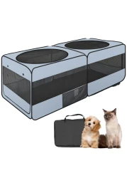 EighteenTek 2in1 Foldable Pet Playpen for Dogs and Cats Lightweight Portable Dog Playpens with Washable Pet Pee Pads and Easy Access Doors Indoor Outdoor Pet Play Pen Small 465 x 24 x 17