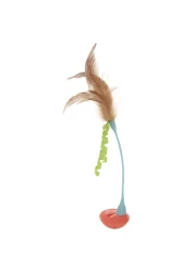Petlinks Tippy Teaser Self Righting Rocking Feather Cat Toy - Blue/Orange, One Size