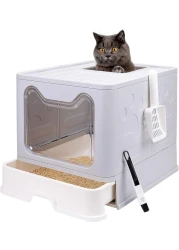 Cat Litter Box with Lid (Grey)