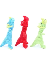 Plush Pet Flying Dragon Dog Toy Multicolor - 3pc