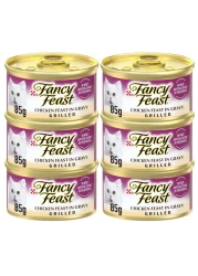 Purina Fancy Feast Grilled Chicken Feast in Gravy Wet Cat Food Can, 85g Pack of 6