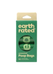 Earth Rated Unscented Dog Poop Bags Rolls 60 Bags