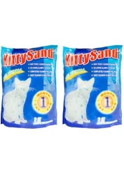 Kitty Sand Crystal Cat Litter 3.8L Plain - Pack of 2