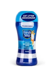 Fresh Step Cat Litter Box Odor Eliminating Powder with Charcoal, Unscented Cat Odor Eliminator for Home, Odor Absorber Cat Litter &amp; Housebreaking Supplies, 15 Ounce