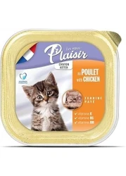 Plaisir Cat Pat&eacute; Rich in Chicken with Milk Wet Cat Food in a Alu Tray 100g Packed, Healthy Cat Pet Food, Kitten Wet Cat Food, Healthy Cat Wet Food