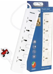 Philips Power Multiplier 5-Way Extension Socket NB-0003 White 4m