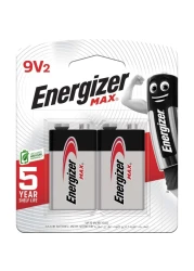 Energizer Max 9V Alkaline Batteries Pack of 2