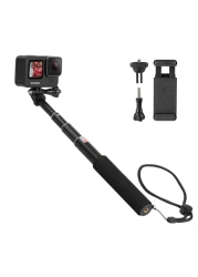 HSU Extendable Selfie Stick， Waterproof Hand Grip for GoPro Hero 13/12/11/10/9/8/7/6/5/4, Handheld Monopod Compatible with Cell Phones, AKASO Campark Insta360 X4 X3 and Other Action Cameras