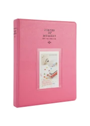 Ozone - 128 Pockets Mini Photo Album for Fujifilm Instax Mini 9 8 7 7S 50 70 90 / Instax SP-1/ Polaroid Instant Camera &amp; Name Card - Flamingo Pink