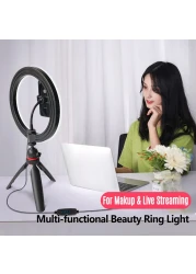 Generic-20cm/8inch Desktop LED Ring Light Fill-in Lamp 3200K-5600K Dimmable USB Powered with Mini Tripod Stand Phone Holder Remote Shutter for YouTube Video Recording Live Streaming Selfie Makeup