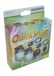 instax Fujifilm Quicksnap 400 Disposable Camera with Builtin Flash 54 exposures Contains 2 x Cameras of 27 exposures Each