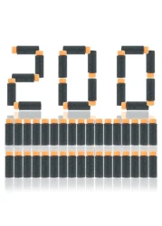 JGCWorker 200pcs 2nd Generation HighEnd of HalfLenth Soft Dart Soft Short Dart for Adventure Force Nexus Pro and Worker Swift Black and Orange