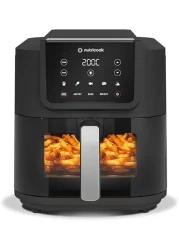 Nutricook Air Fryer Slim XL,7.6L, 2.4KG, Extra-Large Basket, Space-Saving Slim Design, Air Fry, Bake, Reheat, with 5 Presets, Clear Window &amp; Internal Light, AFS200, Black, 1700 Watts,