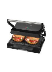 Proctor Silex Panini Press Sandwich Maker and Electric Indoor Grill 1000 watts Easy Clean Nonstick Grids Compact Upright Storage Black 25440PS