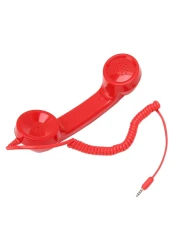 Retro Phone Handset, Phone Telephone Receiver, Multifunction Radiation Proof Handheld Cell Phone Receiver with 3.5mm Sound Plug for Mobile Phones Computers (Red)