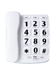 JeKaVis Big Button Phone for Elderly JP02 Amplified Corded Phones for Hearing Impaired Aid Home Landline Phone for Seniors with Speaker Wall Phone Elderly Telephone White