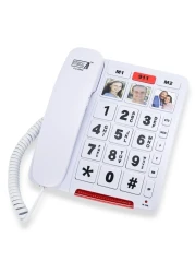 Future Call FC2804 Big Button Phone for Seniors 3 Picture Keys and Speakerphone Amplified Telephones for Hearing Impaired Seniors 40db wExtra Long 12 Cord Simple Landline Phones for Seniors