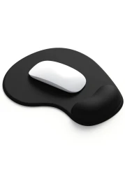 Office Mousepad with Gel Wrist Support - Ergonomic Gaming Desktop Mouse Pad Wrist Rest - Design Gamepad Mat Rubber Base for Laptop Computer -Silicone Non-Slip Special-Textured Surface (03Black)