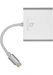 Bitcorez TypeC 3IN1 Multiport Adapter 4K UHD Connects 3 Devices TypeC HDMI USB 3.0 Silver