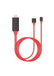 Generic Lightning To HDMI Hdtv Cable For Apple iPhone/iPad/iPod, Red