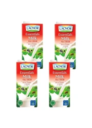 Lacnor Essentials Full Cream Milk 1L Pack of 4