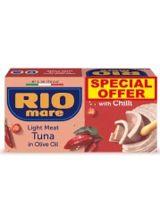 Rio Mare Light Meat Tuna In Olive Oil With Chili 160g Pack of 2