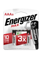 Energizer Max AAA Alkaline Batteries (E92BP) - Pack of 8