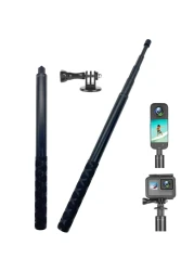 FSAYAML 150cm/59in Invisible Selfie Stick Pole, Waterproof Aluminium Alloy Extension Monopod with Adapters, 1/4" Extended Monopod Pole for DJI Action 4 GoPro 12 11 10 9 8 7 Insta360 GO 4 X4 AcePro