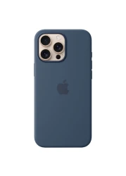 Apple Silicone Case Cover With MagSafe For iPhone 16 Pro Max Denim