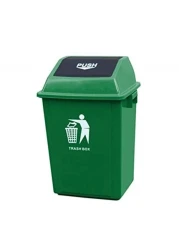 AKC Swing Top Quadrate Garbage Bin Green 60L