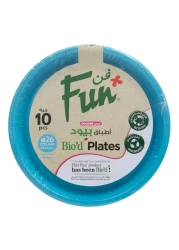 Fun Colors Biodegradable Plates Sky Blue 26cm