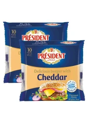 President Burger Cheddar Cheese 200g Pack of 2