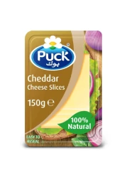 Puck Cheddar Natural Cheese Slices, 150g