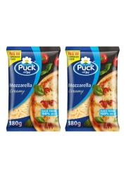 Puck Shredded Mozzarella Cheese, 180g Pack Of 2