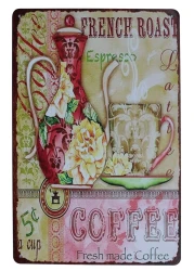 SUMIK French Roast Coffee, Metal Tin Sign, Vintage Plaque Kitchen Home Wall Decor
