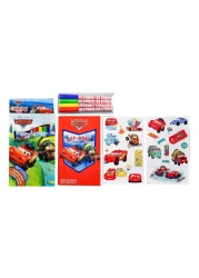 Disney Pixar Cars Colouring Kit with Colouring Book, 4 Washable Markers and 2 Sticker Sheets
