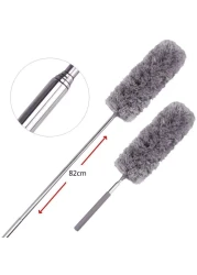Generic 2Pcs Creative Stretch Extend Microfiber Dust Shan Adjustable Feather Duster Household Dusting Brush Cars Cleaning - Gray Color