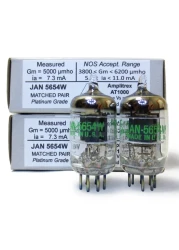 Riverstone Audio - Tested/Matched Pair (2 Tubes) 7-Pin JAN 5654W Fully-Tested Vacuum Tubes - Upgrade for 6AK5 / 6J1 / 6J1P / EF95 - JAN 5654W Platinum Grade Pair